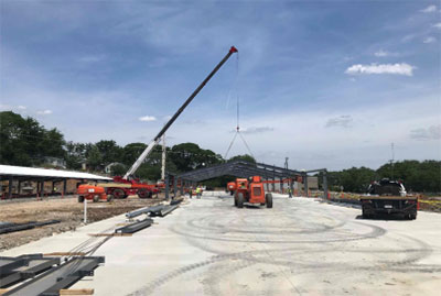 Shed 2 steel erection progress