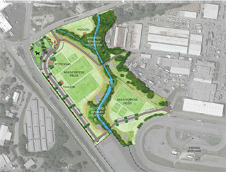 map of Fair Park large field with designated area highlighted